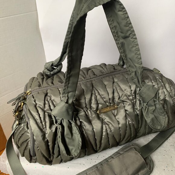 Timi & Leslie Marie Antoinette Silver Nylon Quilted Baby Diaper Bag - Size Large - Picture 4 of 16